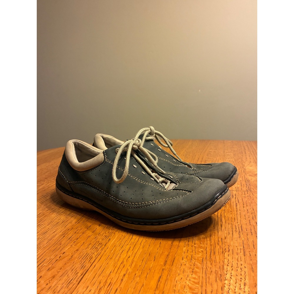 Tommy Bahama Mens Leather Lace Up Casual Shoes Slate Blue Gray Sneakers Size 8.5